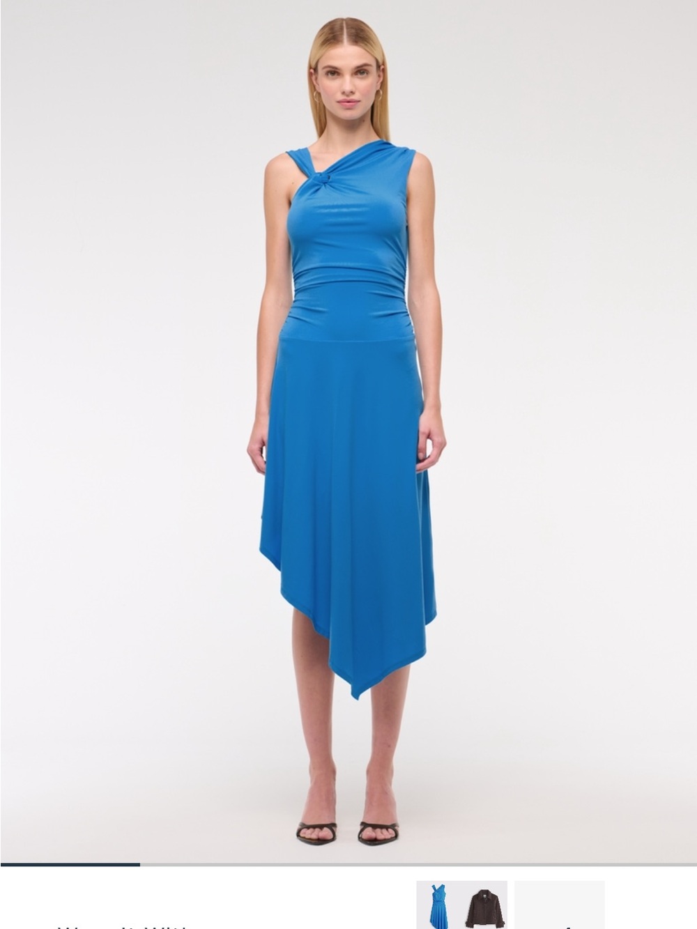 Abercrombie & Fitch Bright Blue Asymmetrical One-Shoulder Dress